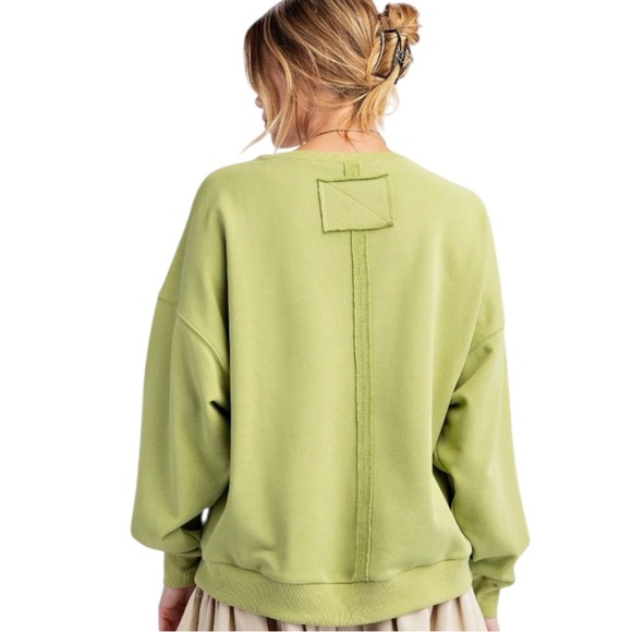 833:  EASEL NWT SWEATSHIRT MATCHA (R2) - Picture 2 of 3